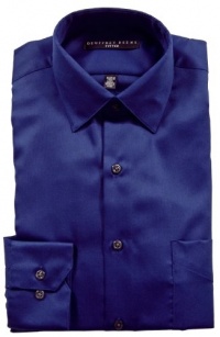 Geoffrey Beene Sateen Fitted Dress Shirt - Night Blue Geoffrey Beene Sateen Fitted Dress Shirt - Night Blue