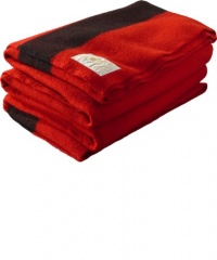 Woolrich 72 by 90-Inch Hudson Bay 4 Point Blanket, Scarlet With Black Stripes Woolrich 72 by 90-Inch Hudson Bay 4 Point Blanket, Scarlet With Black Stripes