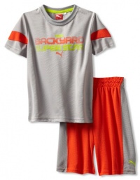 Puma - Kids Boys 2-7 Little Superstar Short Set, Grey, 5 Puma - Kids Boys 2-7 Little Superstar Short Set, Grey, 5