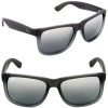 Ray Ban RB4165 Justin Sunglasses-852/88 Rubber Gray (Silver Mirror Lens)-55mm