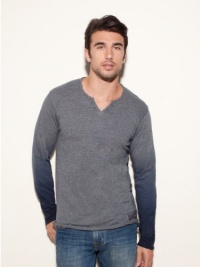 GUESS Faulk Dip-Dyed Slit-Neck Shirt GUESS Faulk Dip-Dyed Slit-Neck Shirt