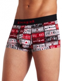 Papi Men's Allover License Plate Brazilian Brief, Black, Large Papi Men's Allover License Plate Brazilian Brief, Black, Large