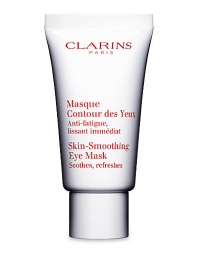 Skin-Smoothing Eye Mask. This light-textured, fragrance-free cream emulsion promotes smoother eye contours in just five minutes. Minimizes visible signs of fatigue, puffiness and dark circles by immediately smoothing skin around the eye contour area. Refreshes and comforts irritated skin with moisturizing and softening properties. Suitable for those with sensitive eyes and contact lens wearers. 1.05 oz. Made in France. 