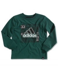 Your little boy is an all-star player in this long sleeve t-shirt by adidas. Your little boy is an all-star player in this long sleeve t-shirt by adidas.