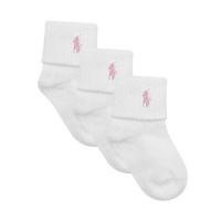 Polo Ralph Lauren girls infant Triple Roll socks 3pairs - 6-12 months Polo Ralph Lauren girls infant Triple Roll socks 3pairs - 6-12 months