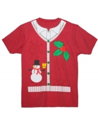 On the first day of the Christmas season, you'll wear this mock sweater tee by Hybrid. On the first day of the Christmas season, you'll wear this mock sweater tee by Hybrid.