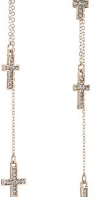 Betsey Johnson Iconic Summer Metallics Cross Front and Back Linear Drop Earrings Betsey Johnson Iconic Summer Metallics Cross Front and Back Linear Drop Earrings