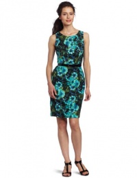 Evan Picone Women's Stretch Twill Printed Sheath Dress