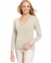 Charter Club Womens Ribbed Knit Sweater - Vanilla Bean