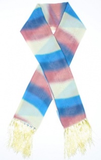 Silvia Distinctive Colorful Stripe Scarf Scarf Colors: Blue/Pink Silvia Distinctive Colorful Stripe Scarf Scarf Colors: Blue/Pink