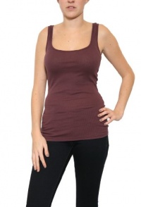 Women's James Perse Ribbed Long Tank in Pure Raisin Women's James Perse Ribbed Long Tank in Pure Raisin