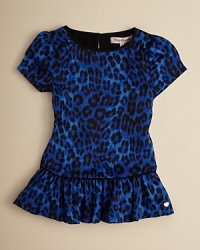 With a cheetah print, drop waist and ruffled hem, this show-stopper is a wildly fun take on the party dress.