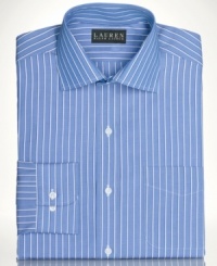 Go beyond basic with stripes on this sharp Lauren by Ralph Lauren dress shirt. Go beyond basic with stripes on this sharp Lauren by Ralph Lauren dress shirt.