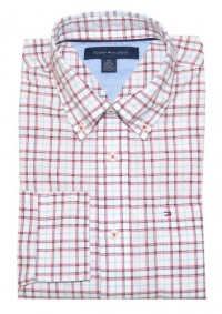 Tommy Hilfiger Men Custom Fit Plaid Long Sleeve Shirt