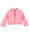 GUESS Kids Girls Baby Girl Faux-Leather Jacket (12-24M), PINK (24M)