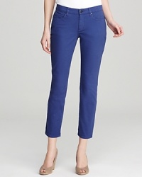 Jazz up your daily look with these cobalt Eileen Fisher cropped jeans. Pair the style with a jewel-toned blouse for on-trend color blocking. Jazz up your daily look with these cobalt Eileen Fisher cropped jeans. Pair the style with a jewel-toned blouse for on-trend color blocking.