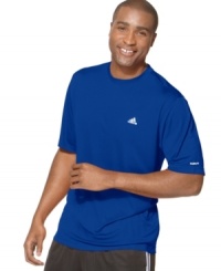 Dry goods. With Climalite fabric, this adidas T-shirt is the perfect gear for a run or to hit up the gym. Dry goods. With Climalite fabric, this adidas T-shirt is the perfect gear for a run or to hit up the gym.
