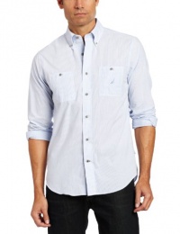 Nautica Men's Long Sleeve Poplin Micro Stripe Nautica Men's Long Sleeve Poplin Micro Stripe