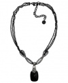 Givenchy Necklace, Jet Crystal Accented Pendant