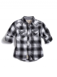 GUESS Kids Boys Big Boy Dakota Long-Sleeve Shirt, GREY (16/18) GUESS Kids Boys Big Boy Dakota Long-Sleeve Shirt, GREY (16/18)