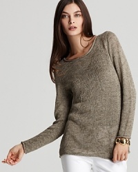 A neutral born to stand out. This Lafayette 148 New York scoop neck comes studded with texture for chic take on cozy. A neutral born to stand out. This Lafayette 148 New York scoop neck comes studded with texture for chic take on cozy.