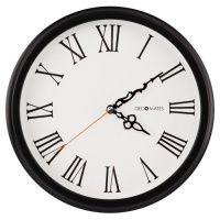 DecoMates Non-Ticking Silent Wall Clock with Roman Numerals - English (Black & White)