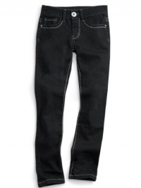 GUESS Kids Girls Big Girl Daredevil Skinny Jeans with Con, BLACK (8) GUESS Kids Girls Big Girl Daredevil Skinny Jeans with Con, BLACK (8)