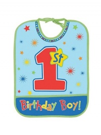 Hugs and Stitches Boy's 1st Birthday Bib Hugs and Stitches Boy's 1st Birthday Bib