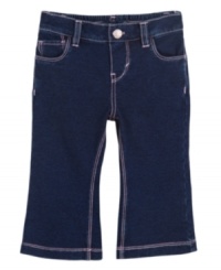 Levi's bring classic jean style to your baby girl with this pair of cute bootcut denim. Levi's bring classic jean style to your baby girl with this pair of cute bootcut denim.