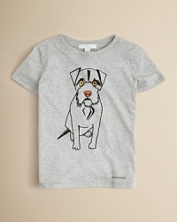 Soft cotton tee adorned with an adorable dog print on the front and logo detail at the hem. Soft cotton tee adorned with an adorable dog print on the front and logo detail at the hem.