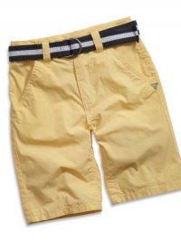 GUESS Kids Boys Little Boy Flat Front Belted Shorts, YELLOW (3T) GUESS Kids Boys Little Boy Flat Front Belted Shorts, YELLOW (3T)