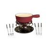 Swissmar KF-66517 Lugano 2-Quart Cast Iron Cheese Fondue Set, 9-Piece, Cherry Red