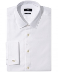Why rent when you can own? This tuxedo shirt from BOSS by Hugo Boss was made to fit you. Why rent when you can own? This tuxedo shirt from BOSS by Hugo Boss was made to fit you.