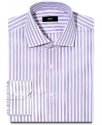 Hugo Boss Dress Shirt, BOSS White Blue Red Striped Long Sleeve Shirt Hugo Boss Dress Shirt, BOSS White Blue Red Striped Long Sleeve Shirt