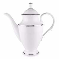 Double bands of platinum set in a distinctive Lenox pattern are an elegant accompaniment to your favorite recipes. Double bands of platinum set in a distinctive Lenox pattern are an elegant accompaniment to your favorite recipes.
