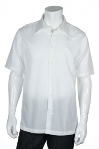 Via Europa Shirt, Short Sleeved Button Down WHITE L Via Europa Shirt, Short Sleeved Button Down WHITE L
