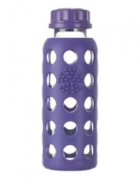 Lifefactory 9-Ounce Glass Beverage Bottle, Royal Purple