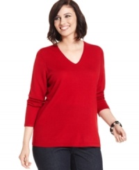 Land a timeless casual look this season with Charter Club's long sleeve plus size sweater, crafted from ultra-soft Merino wool. Land a timeless casual look this season with Charter Club's long sleeve plus size sweater, crafted from ultra-soft Merino wool.