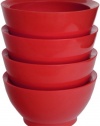 CaliBowl Non-Spill 20-Ounce Original Bowl with Non-Slip Base, Set of 4, Red