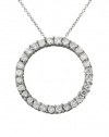 Effy Jewlery 14K White Gold Diamond Circle Pendant, .68 TCW