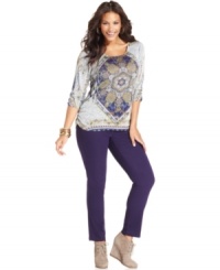 Enliven your look this season with Style&co.'s plus size skinny pants, featuring a colored finish! Enliven your look this season with Style&co.'s plus size skinny pants, featuring a colored finish!