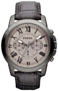 Fossil Men's FS4766 Grant Grey Leather Watch Fossil Men's FS4766 Grant Grey Leather Watch