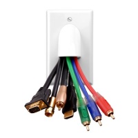 Vanco 120614X Custom Two-Piece Bulk Cable Wall Plate (Single, White) Vanco 120614X Custom Two-Piece Bulk Cable Wall Plate (Single, White)