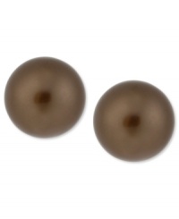 Simply elegant. Kenneth Cole New York's stud earrings are crafted from gold-tone mixed metal with a brown glass pearl for a striking statement. Item comes packaged in a signature Kenneth Cole New York Gift Box. Approximate drop: 1/2 inch. Simply elegant. Kenneth Cole New York's stud earrings are crafted from gold-tone mixed metal with a brown glass pearl for a striking statement. Item comes packaged in a signature Kenneth Cole New York Gift Box. Approximate drop: 1/2 inch.