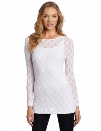 Only Hearts Women's Stretch Lace Long Sleeve Tunic with Liner Only Hearts Women's Stretch Lace Long Sleeve Tunic with Liner