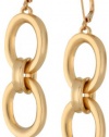 T Tahari Essentials Gold Double Oval Link Drop Earrings