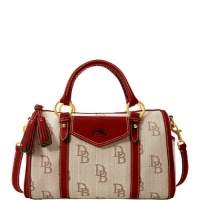 Dooney & Bourke Signature Jacquard Barrel Pocket Satchel, Brown/Red Dooney & Bourke Signature Jacquard Barrel Pocket Satchel, Brown/Red