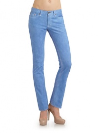 THE LOOKButton closureBelt loopsZip flyFive-pocket designSkinny fit through legsTHE FITInseam, about 29½Rise, about 8THE MATERIALCottonCARE & ORIGINMachine washMade in USAModel shown is 5'10 (177cm) wearing US size 4. THE LOOKButton closureBelt loopsZip flyFive-pocket designSkinny fit through legsTHE FITInseam, about 29½Rise, about 8THE MATERIALCottonCARE & ORIGINMachine washMade in USAModel shown is 5'10 (177cm) wearing US size 4.