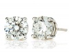 Authentic Stud Earrings Genuine Sterling Silver .925 Diamond Color Cubic Zirconia 2 Carat Total Weight Special Limited Time Offer Super Sale Price, Comes with a Free Gift Pouch and Gift Box