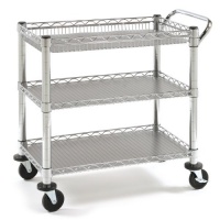 Seville Classics SHE99307 Heavy-Duty Commercial-Grade Utility Cart, Chrome Seville Classics SHE99307 Heavy-Duty Commercial-Grade Utility Cart, Chrome